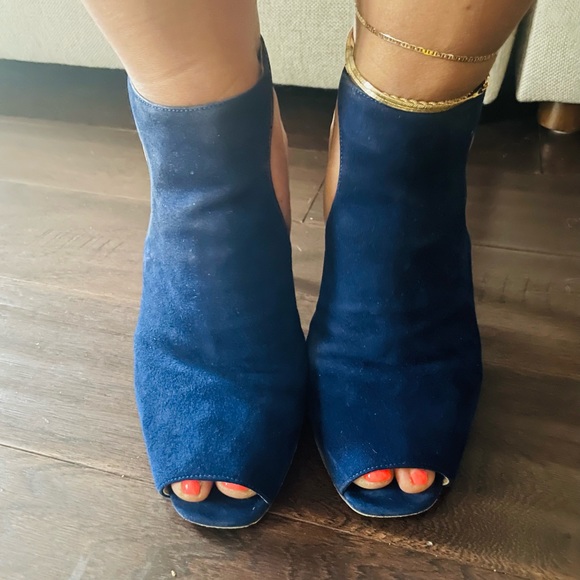 Prada Size 40 Blue Suede Bootie - Picture 3 of 7
